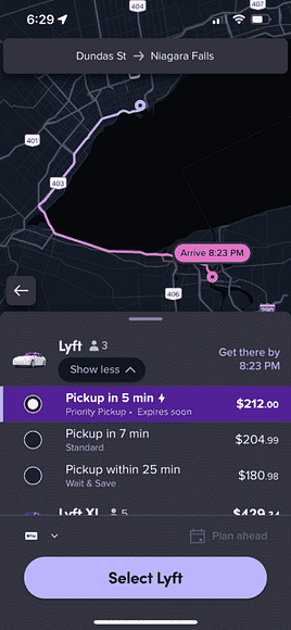 How to Get to Niagara Falls From Toronto by Bus, Train, Uber or Tour 7 Taking a Lyft from Toronto to Niagara Falls